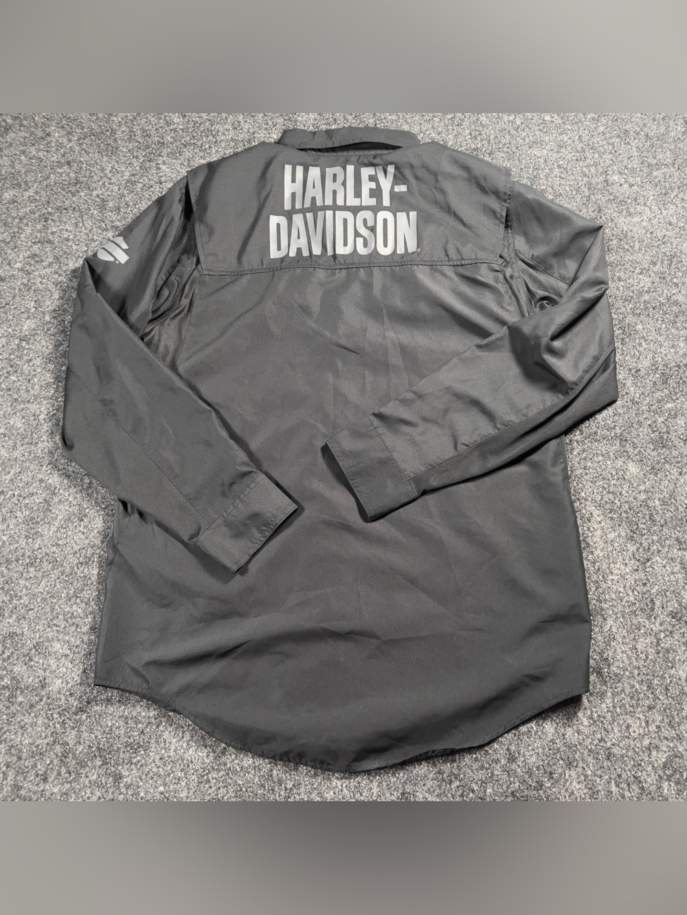 Harley Davidson H-D Performance Black Button Up Shirt Mens Medium